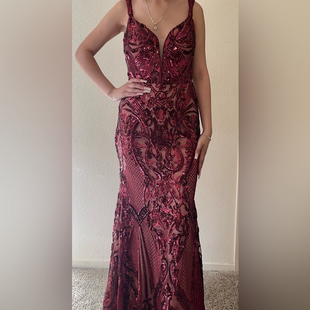 Burgundy Long Dress